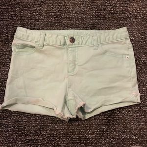 Justice teal Jean shorts